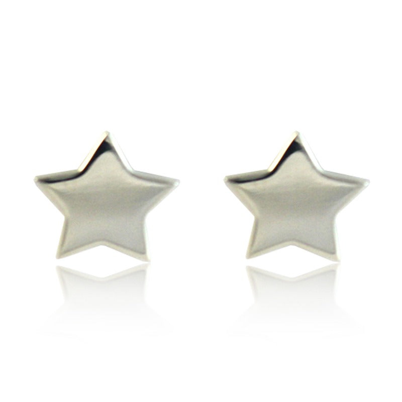 Aretes de plata 925 Botón Estrella Sólida artesanales — Luminé Zacatecas