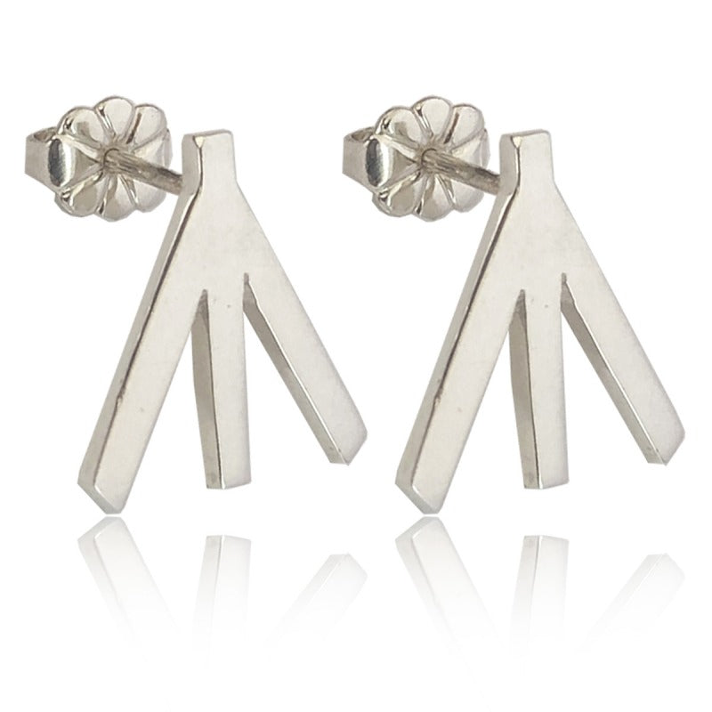 Aretes de plata 925 Botón Gallo artesanales — Luminé Zacatecas