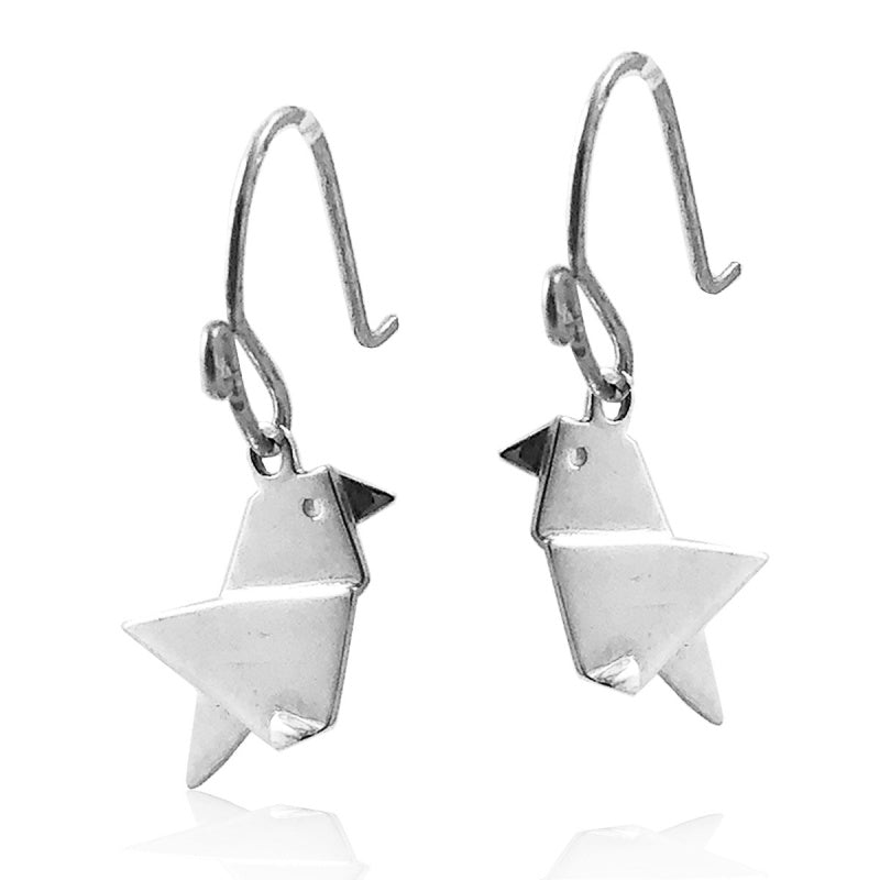 Aretes de plata 925 Colgante Origami Paloma artesanales — Luminé Zacatecas
