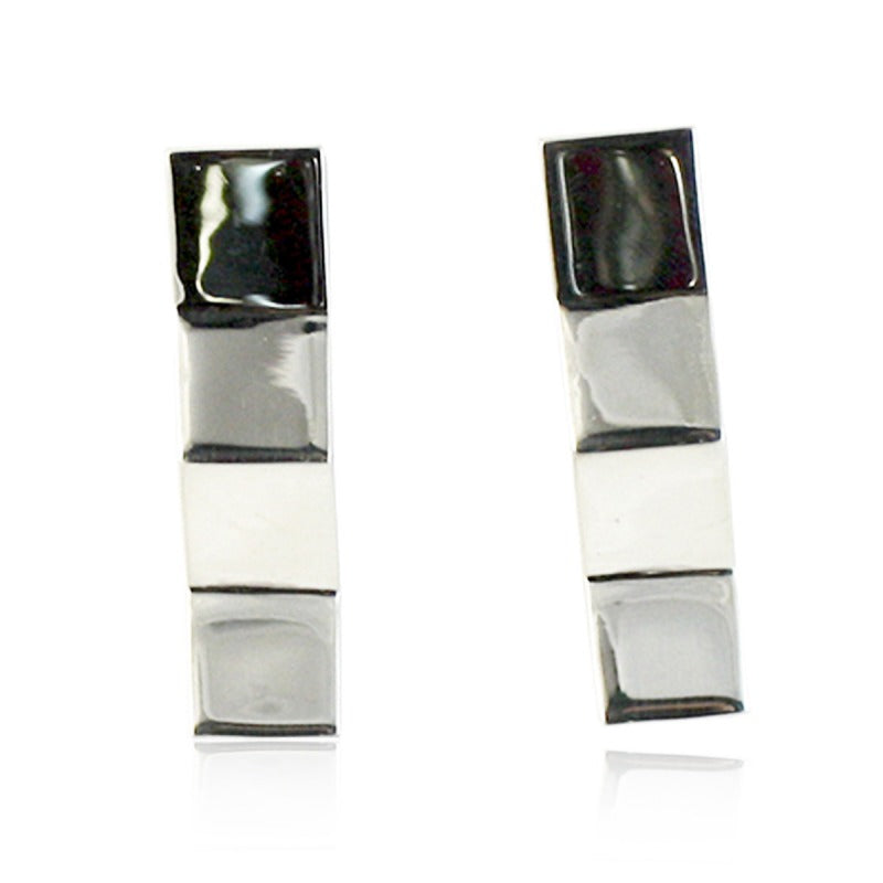 Aretes de plata 925 Colgante Zigzag artesanales — Luminé Zacatecas