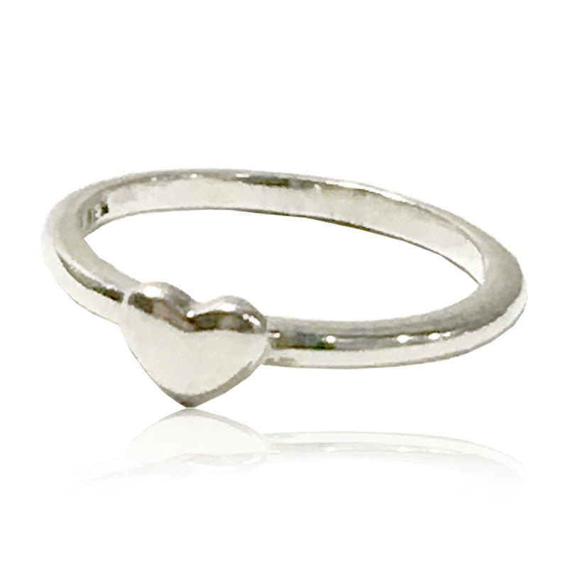 Anillo de plata 925 con Corazón Liso artesanal — Luminé Zacatecas