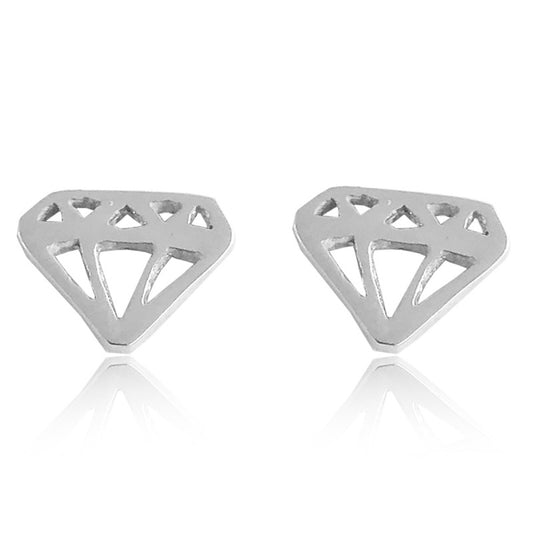 Aretes de plata 925 Botón Diamante Calado artesanales — Luminé Zacatecas