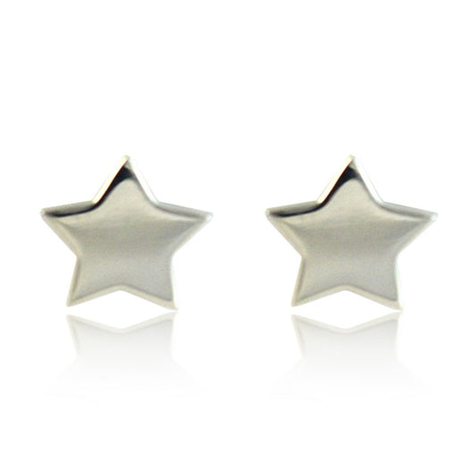 Aretes de plata 925 Botón Estrella Sólida artesanales — Luminé Zacatecas