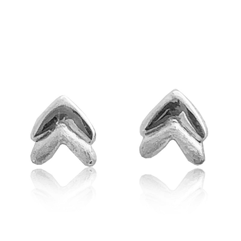 Aretes de plata 925 Botón Flecha artesanales — Luminé Zacatecas