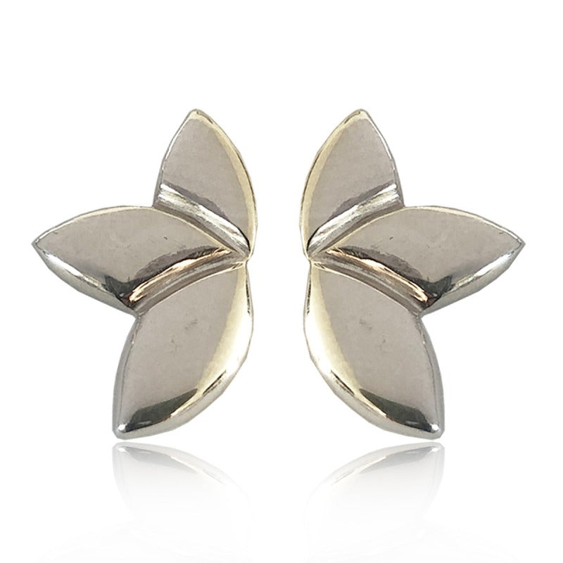 Aretes de plata 925 Botón Loto artesanales — Luminé Zacatecas
