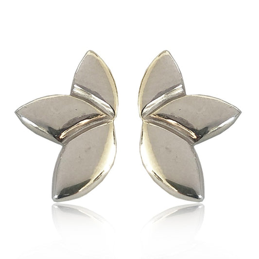 Aretes de plata 925 Botón Loto artesanales — Luminé Zacatecas