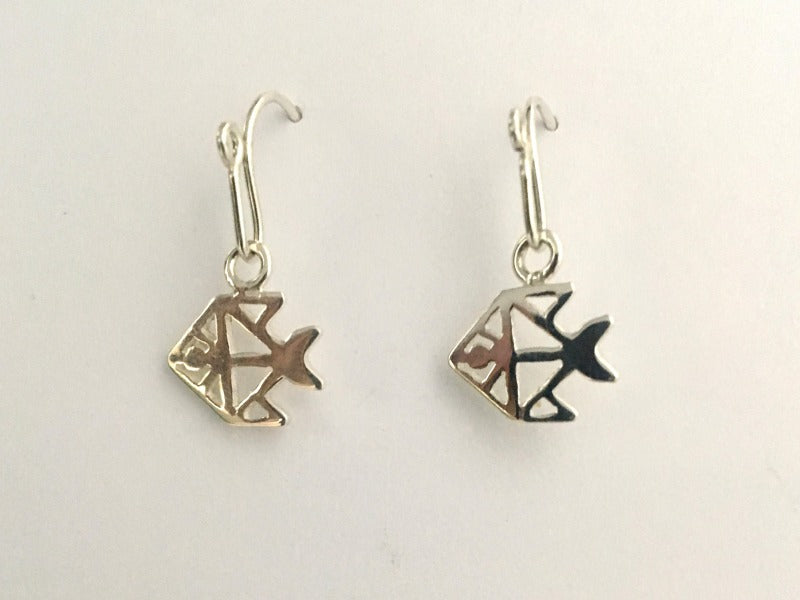 Aretes de plata 925 Colgante Pez Calado artesanales — Luminé Zacatecas