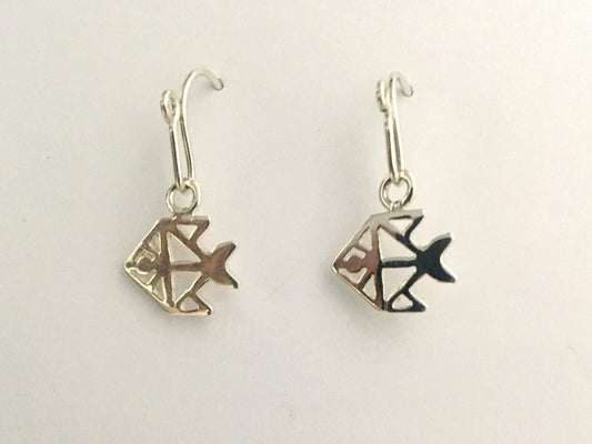 Aretes de plata 925 Colgante Pez Calado artesanales — Luminé Zacatecas
