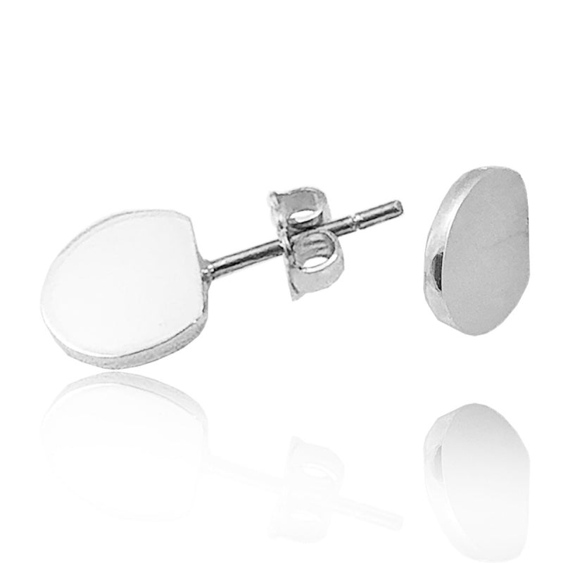 Aretes de plata 925 Botón Plato artesanales — Luminé Zacatecas