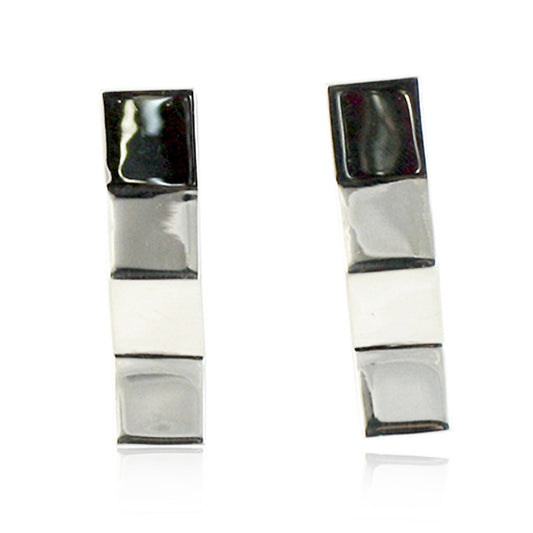 Aretes de plata 925 Colgante Zigzag artesanales — Luminé Zacatecas