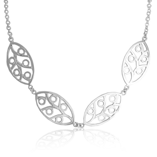 Collar de plata 925 Hojas artesanal — Luminé Zacatecas