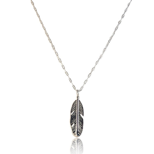 Collar de plata 925 Pluma artesanal — Luminé Zacatecas