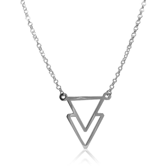 Collar de plata 925 Triángulos artesanal — Luminé Zacatecas