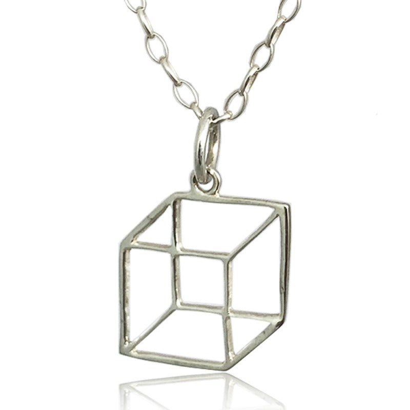Dije de plata 925 Cubo artesanal — Luminé Zacatecas
