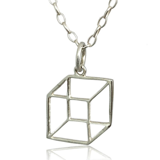 Dije de plata 925 Cubo artesanal — Luminé Zacatecas