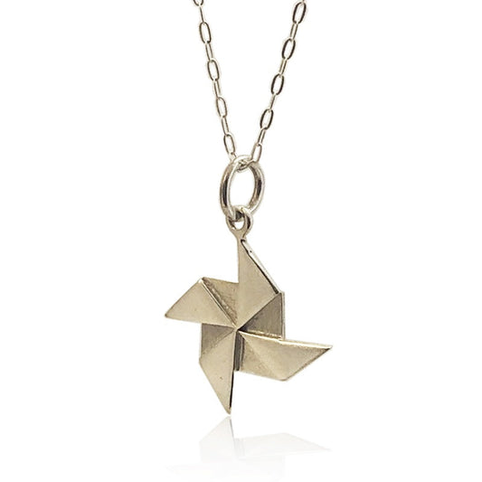 Dije de plata 925 Origami Rehilete artesanal — Luminé Zacatecas