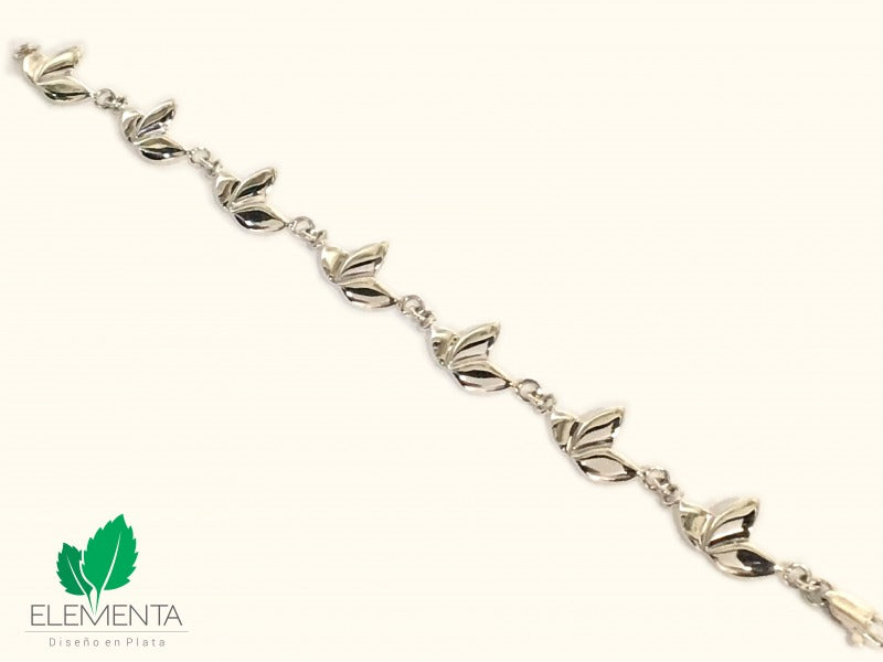 Pulsera de plata 925 Loto artesanal — Luminé Zacatecas