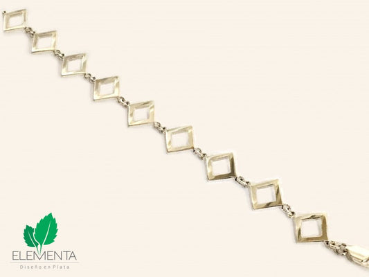 Pulsera de plata 925 Rombo artesanal — Luminé Zacatecas
