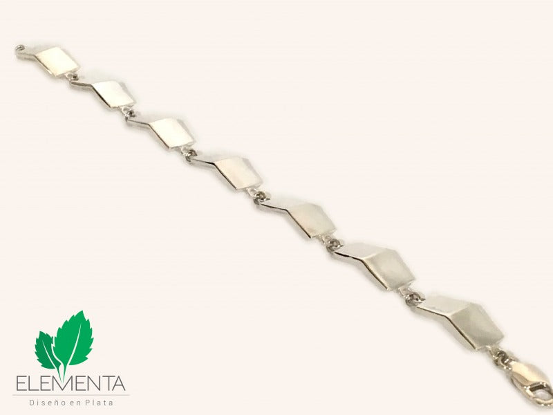 Pulsera de plata 925 Zigzag artesanal — Luminé Zacatecas