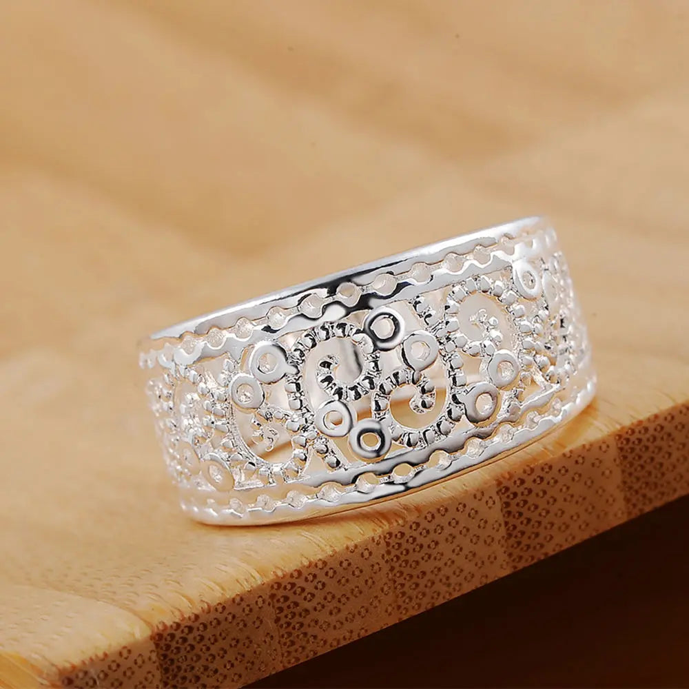Anillo con Dije para Mujer Chapado en Plata 925 | Joyería Romántica para Boda y Fiesta