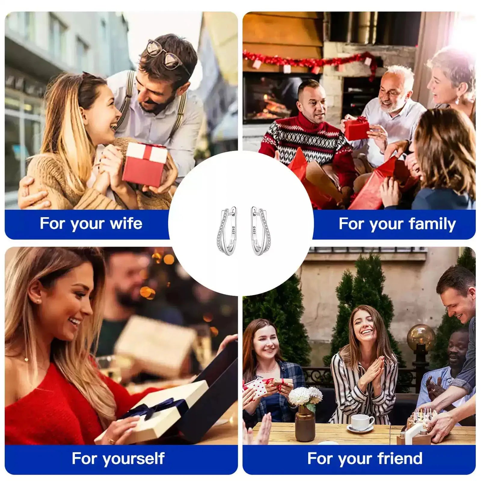 Aretes Aro Estrella — Plata de Ley 925 con Circonita y Diseño Retorcido | Joyería Certificada