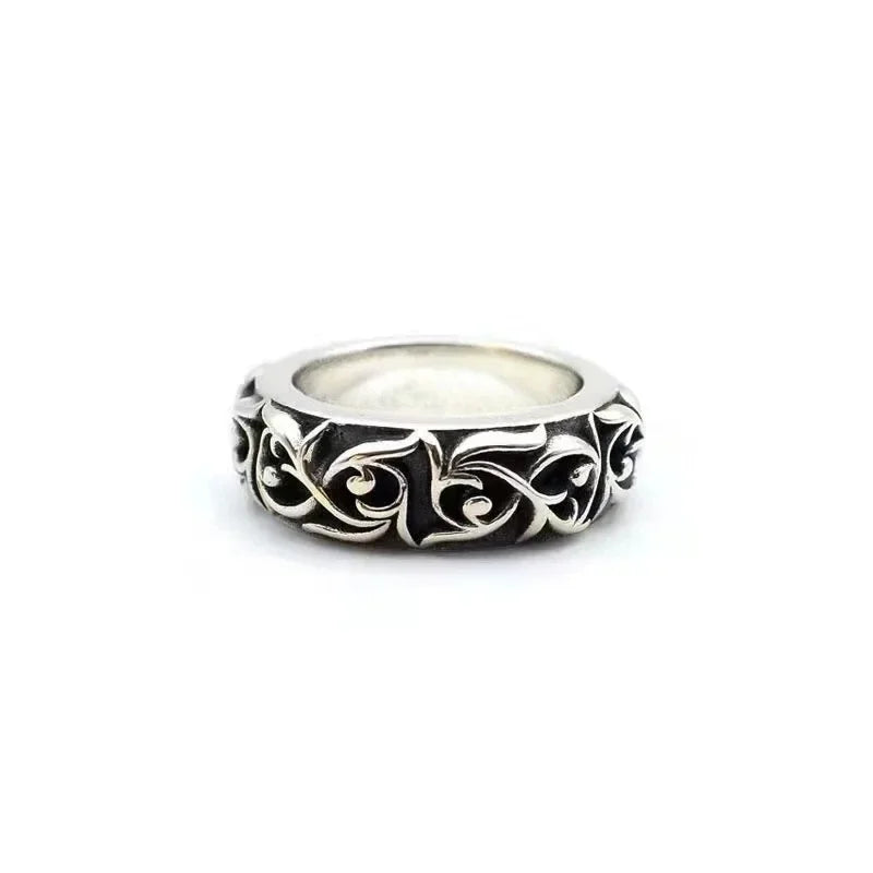 Anillo Vintage Gótico en Plata 925 Estilo Punk Unisex
