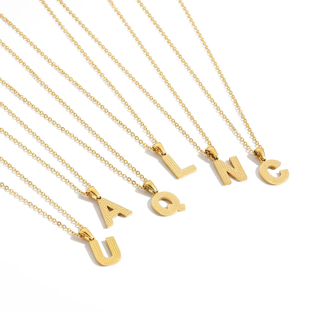 Collar de Letras Personalizable Acero Inoxidable con baño de oro 18K