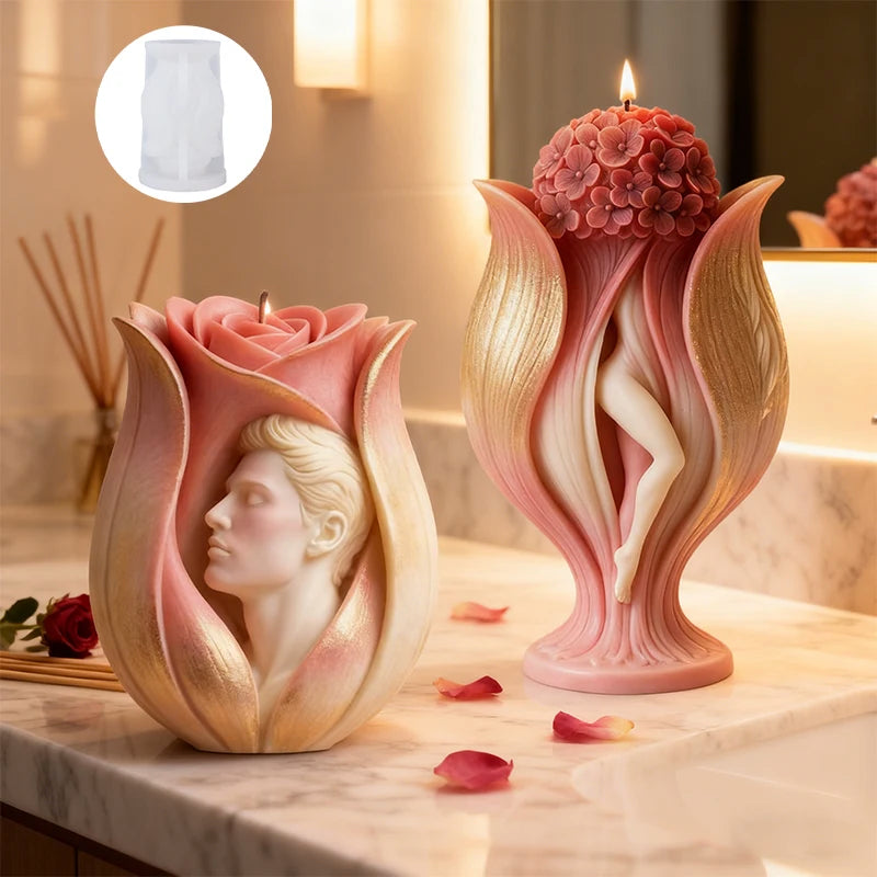 Moldes Artísticos para Velas de Pareja — Silicona Premium | Decoración de Lujo y Regalo Romántico para San Valentín