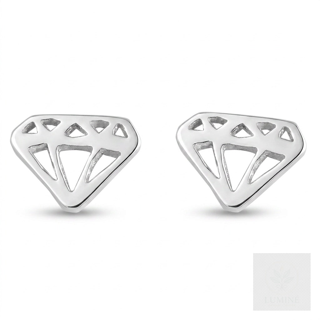 Aretes de plata 925 Botón Diamante Calado artesanales — Luminé Zacatecas