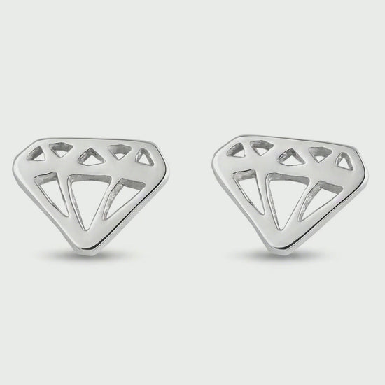 Aretes de plata 925 Botón Diamante Calado artesanales — Luminé Zacatecas